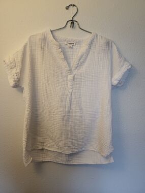 Beach Lunch Lounge Women's White Cotton Shirt In Size Medium